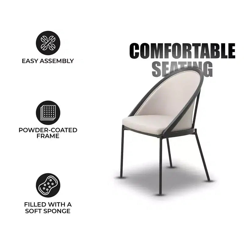 LeisureMod Urbane Collection Set di 2 sedie da pranzo imbottite con seduta in vinile e gambe in acciaio inossidabile, per cucina moderna, sala da pranzo, area salotto del caffè