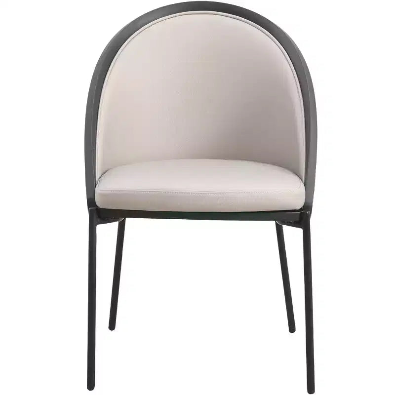 LeisureMod Urbane Collection Set di 2 sedie da pranzo imbottite con seduta in vinile e gambe in acciaio inossidabile, per cucina moderna, sala da pranzo, area salotto del caffè