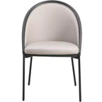 LeisureMod Urbane Collection Set di 2 sedie da pranzo imbottite con seduta in vinile e gambe in acciaio inossidabile, per cucina moderna, sala da pranzo, area salotto del caffè