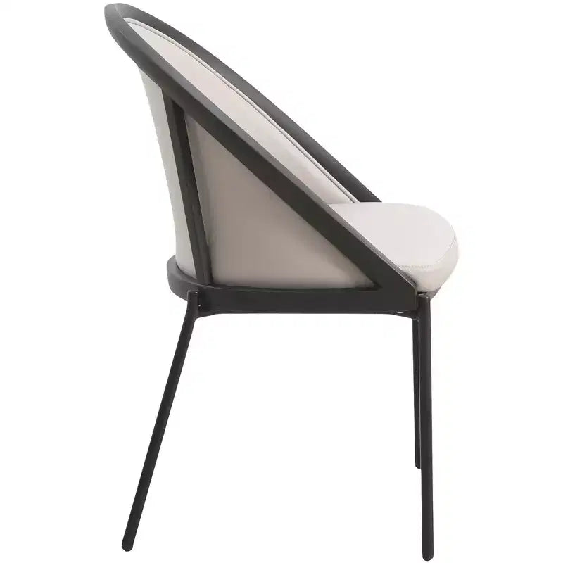 LeisureMod Urbane Collection Set di 2 sedie da pranzo imbottite con seduta in vinile e gambe in acciaio inossidabile, per cucina moderna, sala da pranzo, area salotto del caffè