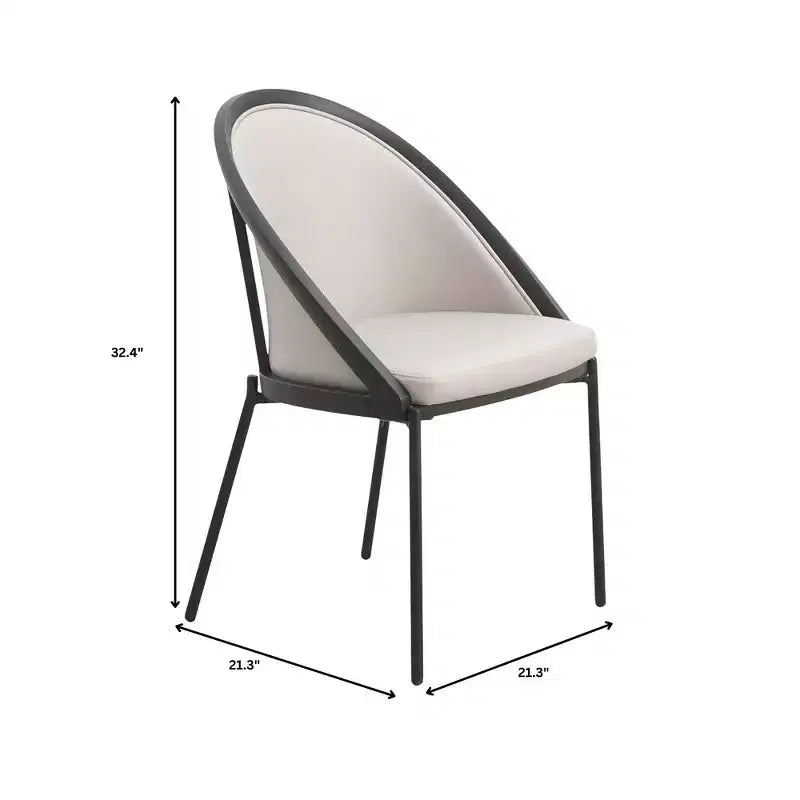 LeisureMod Urbane Collection Set di 2 sedie da pranzo imbottite con seduta in vinile e gambe in acciaio inossidabile, per cucina moderna, sala da pranzo, area salotto del caffè