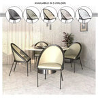 LeisureMod Urbane Collection Set di 2 sedie da pranzo imbottite con seduta in vinile e gambe in acciaio inossidabile, per cucina moderna, sala da pranzo, area salotto del caffè