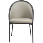 LeisureMod Urbane Collection Set di 2 sedie da pranzo imbottite con seduta in vinile e gambe in acciaio inossidabile, per cucina moderna, sala da pranzo, area salotto del caffè