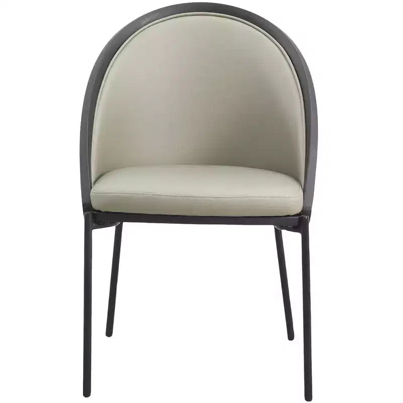 LeisureMod Urbane Collection Set di 2 sedie da pranzo imbottite con seduta in vinile e gambe in acciaio inossidabile, per cucina moderna, sala da pranzo, area salotto del caffè