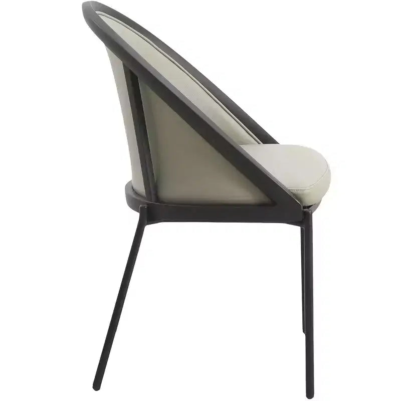 LeisureMod Urbane Collection Set di 2 sedie da pranzo imbottite con seduta in vinile e gambe in acciaio inossidabile, per cucina moderna, sala da pranzo, area salotto del caffè