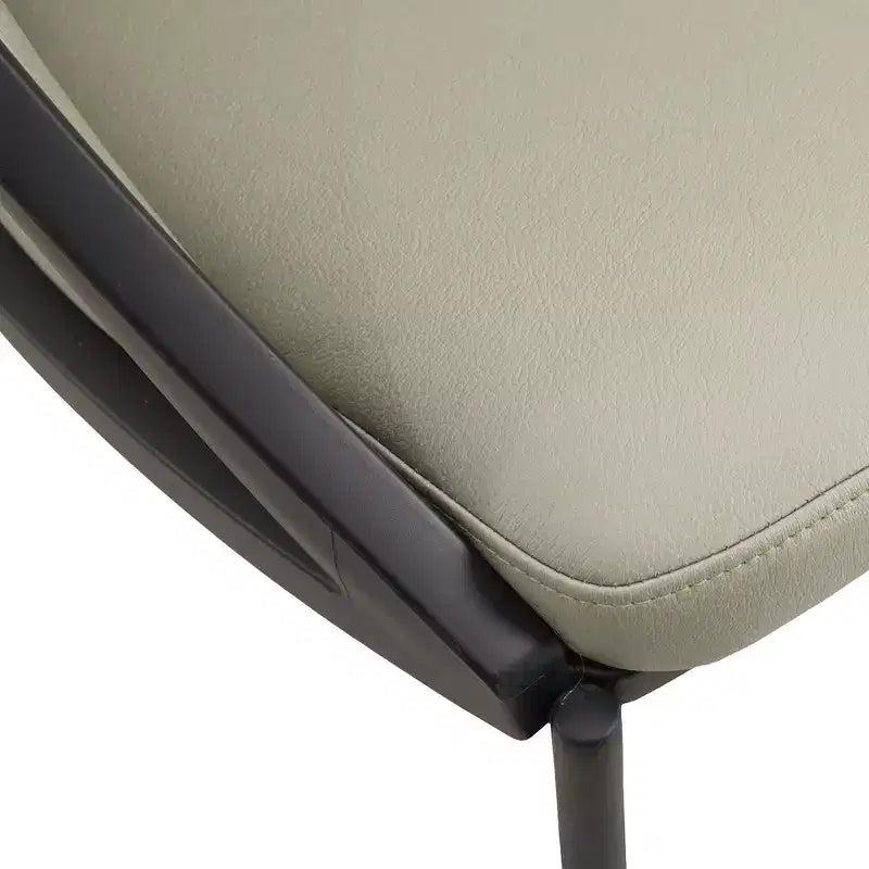 LeisureMod Urbane Collection Set di 2 sedie da pranzo imbottite con seduta in vinile e gambe in acciaio inossidabile, per cucina moderna, sala da pranzo, area salotto del caffè