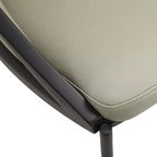 LeisureMod Urbane Collection Set di 2 sedie da pranzo imbottite con seduta in vinile e gambe in acciaio inossidabile, per cucina moderna, sala da pranzo, area salotto del caffè