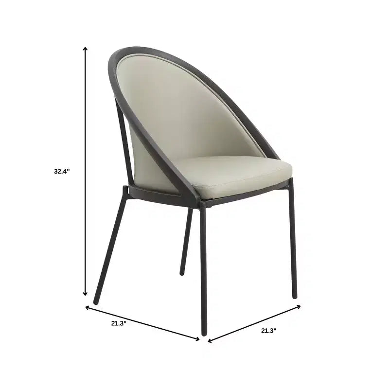 LeisureMod Urbane Collection Set di 2 sedie da pranzo imbottite con seduta in vinile e gambe in acciaio inossidabile, per cucina moderna, sala da pranzo, area salotto del caffè