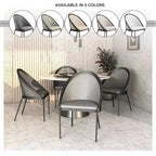 LeisureMod Urbane Collection Set di 2 sedie da pranzo imbottite con seduta in vinile e gambe in acciaio inossidabile, per cucina moderna, sala da pranzo, area salotto del caffè