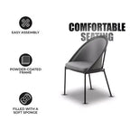 LeisureMod Urbane Collection Set di 2 sedie da pranzo imbottite con seduta in vinile e gambe in acciaio inossidabile, per cucina moderna, sala da pranzo, area salotto del caffè