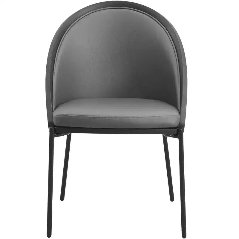 LeisureMod Urbane Collection Set di 2 sedie da pranzo imbottite con seduta in vinile e gambe in acciaio inossidabile, per cucina moderna, sala da pranzo, area salotto del caffè