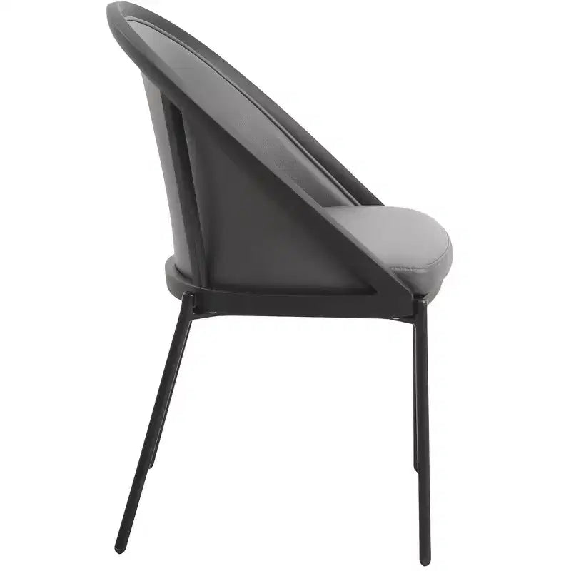 LeisureMod Urbane Collection Set di 2 sedie da pranzo imbottite con seduta in vinile e gambe in acciaio inossidabile, per cucina moderna, sala da pranzo, area salotto del caffè