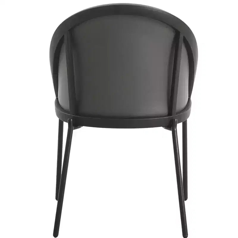 LeisureMod Urbane Collection Set di 2 sedie da pranzo imbottite con seduta in vinile e gambe in acciaio inossidabile, per cucina moderna, sala da pranzo, area salotto del caffè