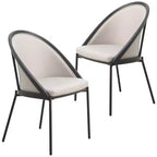 LeisureMod Urbane Collection Set di 2 sedie da pranzo imbottite con seduta in vinile e gambe in acciaio inossidabile, per cucina moderna, sala da pranzo, area salotto del caffè