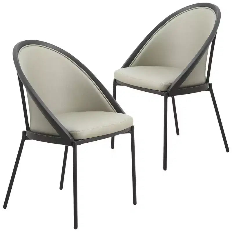 LeisureMod Urbane Collection Set di 2 sedie da pranzo imbottite con seduta in vinile e gambe in acciaio inossidabile, per cucina moderna, sala da pranzo, area salotto del caffè