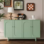 Sideboard Buffet Cabinet, Modern Kitchen Storage Cabinet With 4 Doors Adjustable Shelves, Wooden Sideboard Cabinet For Hallway Living Room