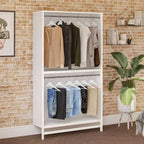 Torre guardaroba Systembuild Evolution Luxe extra large a 2 ripiani con doppia asta appendiabiti, Rovere Avorio