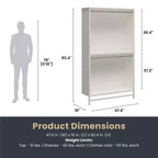 Torre guardaroba Systembuild Evolution Luxe extra large a 2 ripiani con doppia asta appendiabiti, Rovere Avorio