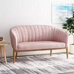 Divanetto imbottito Christopher Knight Home Cheney in stile contemporaneo con cuciture a canale e schienale curvo
