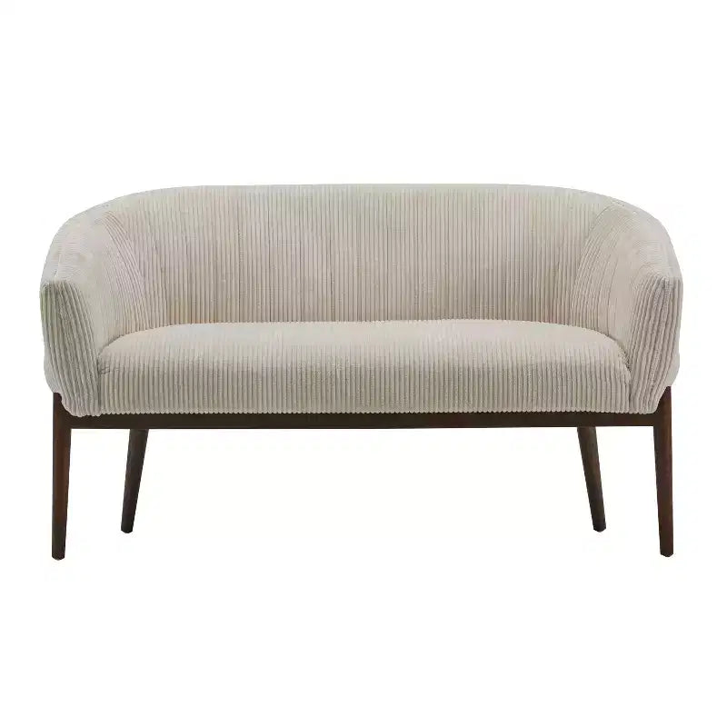 Divanetto imbottito Christopher Knight Home Cheney in stile contemporaneo con cuciture a canale e schienale curvo