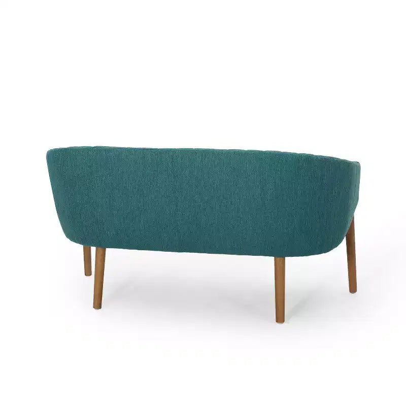 Divanetto imbottito Christopher Knight Home Cheney in stile contemporaneo con cuciture a canale e schienale curvo