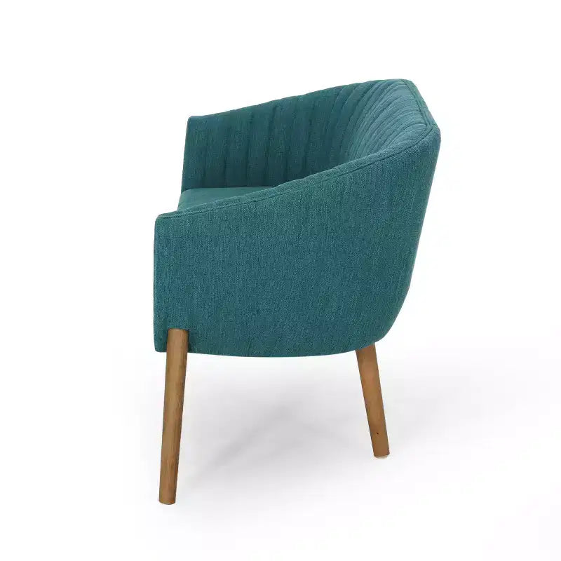 Divanetto imbottito Christopher Knight Home Cheney in stile contemporaneo con cuciture a canale e schienale curvo