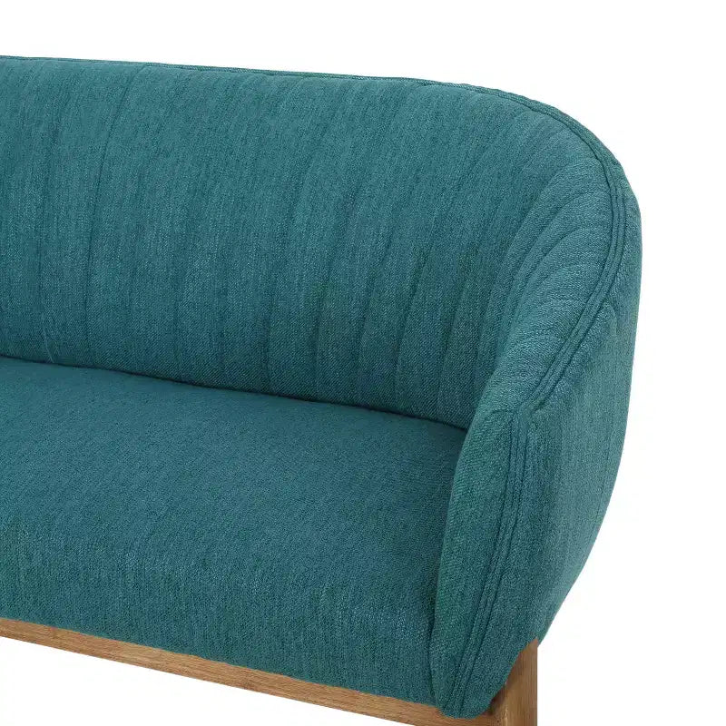 Divanetto imbottito Christopher Knight Home Cheney in stile contemporaneo con cuciture a canale e schienale curvo