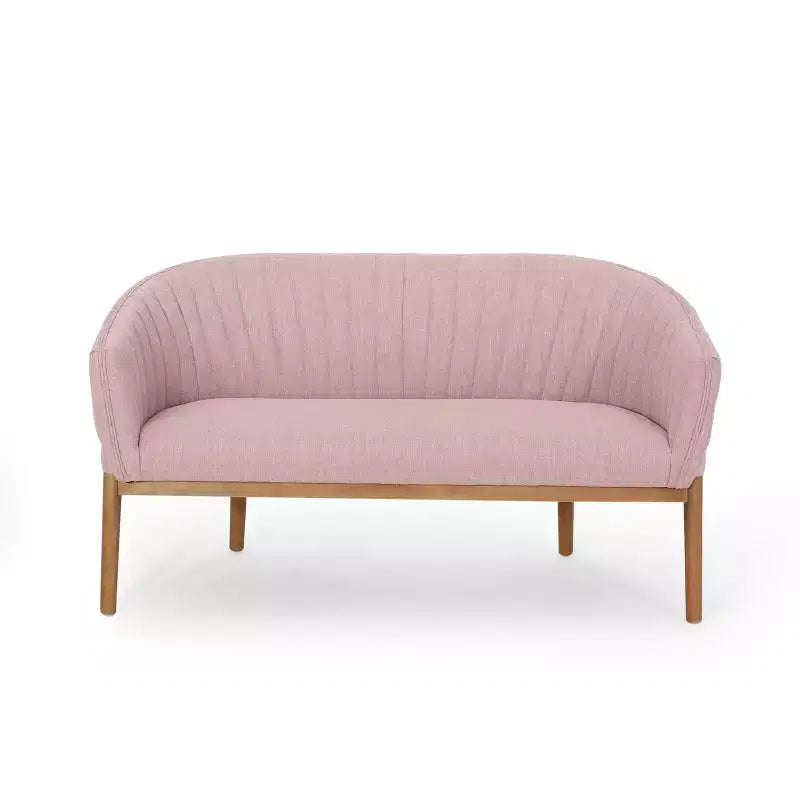 Divanetto imbottito Christopher Knight Home Cheney in stile contemporaneo con cuciture a canale e schienale curvo