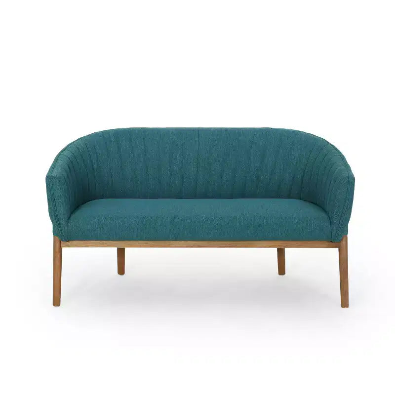 Divanetto imbottito Christopher Knight Home Cheney in stile contemporaneo con cuciture a canale e schienale curvo