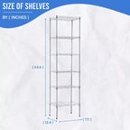 Scaffale a 6 ripiani in filo metallico FDW, unità di stoccaggio resistente, scaffale in metallo, scaffali per organizzazione garage
