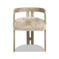 Jennifer Taylor Home Millwick 21 Low Back Genuine Fur Dining Chair, Natural Blonde Genuine Fur