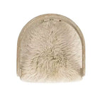 Sedia da pranzo Jennifer Taylor Home Millwick 21 con schienale basso in vera pelliccia, vera pelliccia bionda naturale