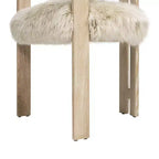 Sedia da pranzo Jennifer Taylor Home Millwick 21 con schienale basso in vera pelliccia, vera pelliccia bionda naturale