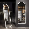 JIONJOY LED Light Arched Frameless Full Length Mirror with 3 Colors