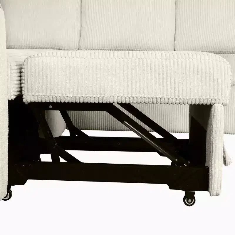 Divano componibile a forma di U da 107,5W, divano letto estraibile con chaise longue contenitore e dispositivi di ricarica 4S -ModernLuxe