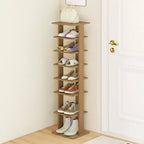 Costway Scarpiera in Legno a 7 Ripiani Scaffale Porta Scarpe Organizzatore Multiuso Scatola per Scarpe Bianco/Nero