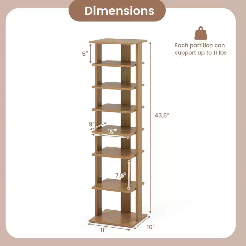 Costway Scarpiera in Legno a 7 Ripiani Scaffale Porta Scarpe Organizzatore Multiuso Scatola per Scarpe Bianco/Nero