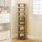 Costway Scarpiera in Legno a 7 Ripiani Scaffale Porta Scarpe Organizzatore Multiuso Scatola per Scarpe Bianco/Nero