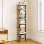 Costway Scarpiera in Legno a 7 Ripiani Scaffale Porta Scarpe Organizzatore Multiuso Scatola per Scarpe Bianco/Nero