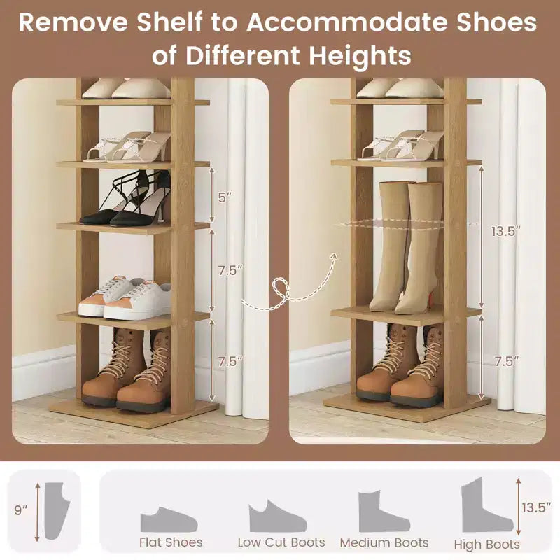 Costway Scarpiera in Legno a 7 Ripiani Scaffale Porta Scarpe Organizzatore Multiuso Scatola per Scarpe Bianco/Nero