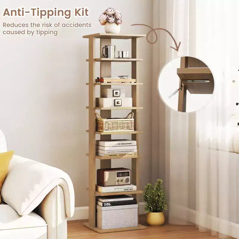 Costway Scarpiera in Legno a 7 Ripiani Scaffale Porta Scarpe Organizzatore Multiuso Scatola per Scarpe Bianco/Nero