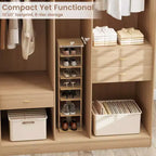 Costway Scarpiera in Legno a 7 Ripiani Scaffale Porta Scarpe Organizzatore Multiuso Scatola per Scarpe Bianco/Nero