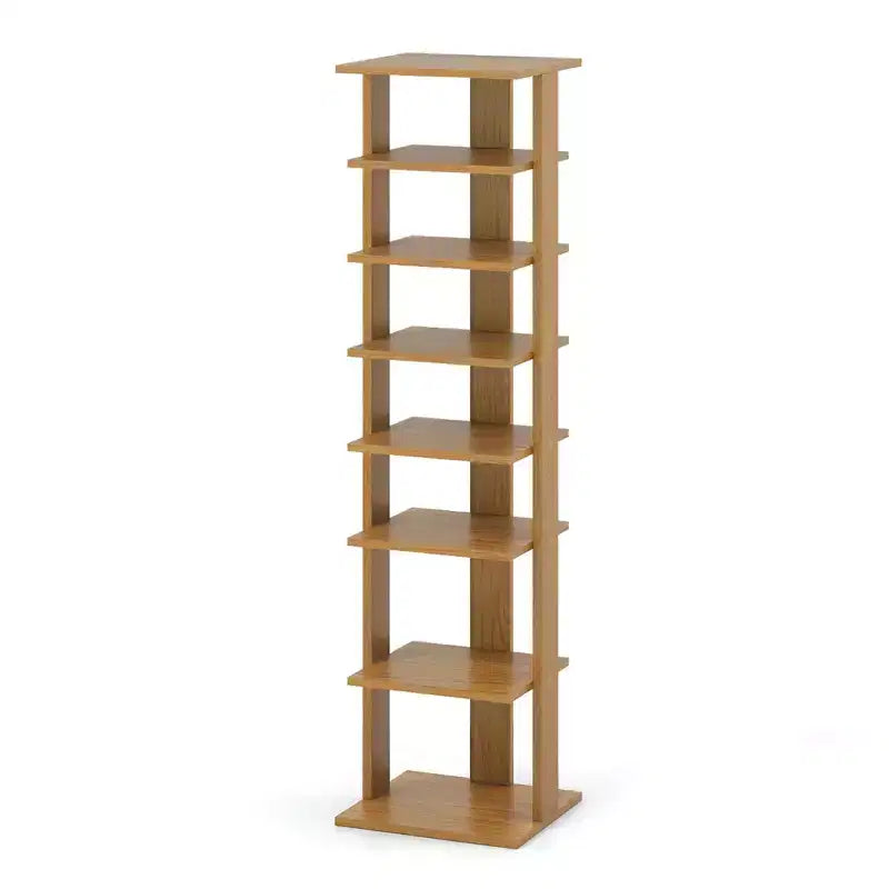 Costway Scarpiera in Legno a 7 Ripiani Scaffale Porta Scarpe Organizzatore Multiuso Scatola per Scarpe Bianco/Nero