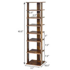 Costway Scarpiera in Legno a 7 Ripiani Scaffale Porta Scarpe Organizzatore Multiuso Scatola per Scarpe Bianco/Nero
