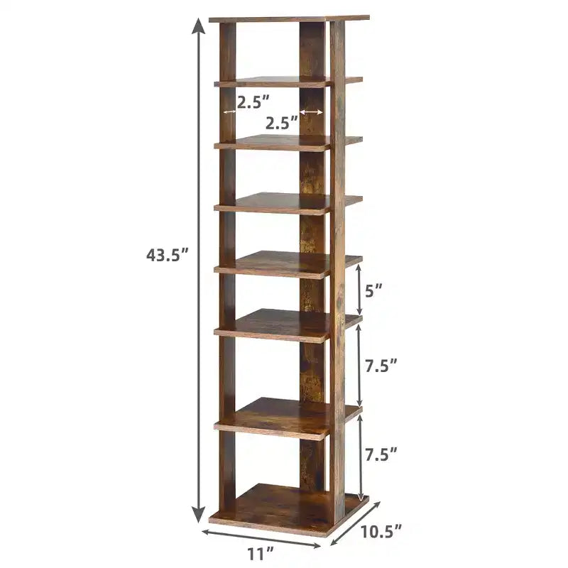 Costway Scarpiera in Legno a 7 Ripiani Scaffale Porta Scarpe Organizzatore Multiuso Scatola per Scarpe Bianco/Nero