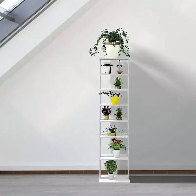 Costway Scarpiera in Legno a 7 Ripiani Scaffale Porta Scarpe Organizzatore Multiuso Scatola per Scarpe Bianco/Nero