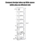 Costway Scarpiera in Legno a 7 Ripiani Scaffale Porta Scarpe Organizzatore Multiuso Scatola per Scarpe Bianco/Nero