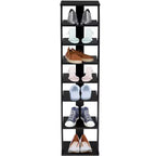 Costway Scarpiera in Legno a 7 Ripiani Scaffale Porta Scarpe Organizzatore Multiuso Scatola per Scarpe Bianco/Nero