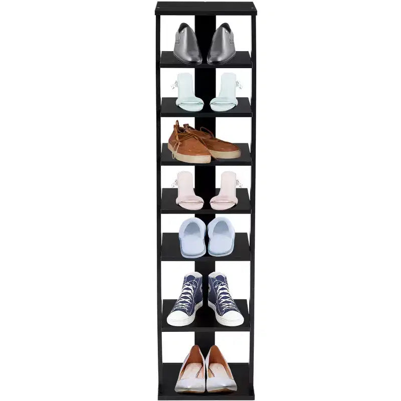 Costway Scarpiera in Legno a 7 Ripiani Scaffale Porta Scarpe Organizzatore Multiuso Scatola per Scarpe Bianco/Nero