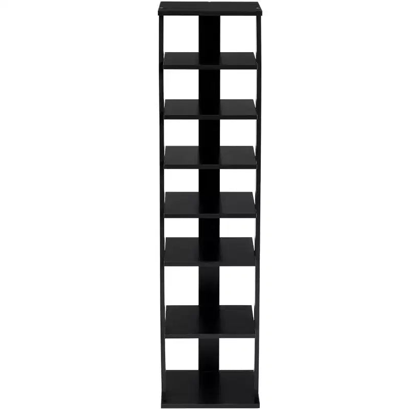 Costway Scarpiera in Legno a 7 Ripiani Scaffale Porta Scarpe Organizzatore Multiuso Scatola per Scarpe Bianco/Nero
